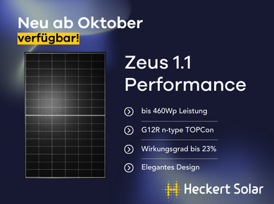 Heckert Solar bringt mit dem ZEUS 1.1 Performance ein neues Hochleistungsmodul auf den Markt